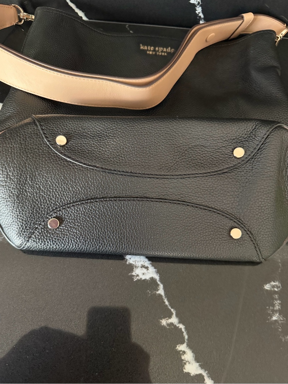 Kate Spade New York Pebbled Leather Shoulder Bag Black - Picture 6 of 10